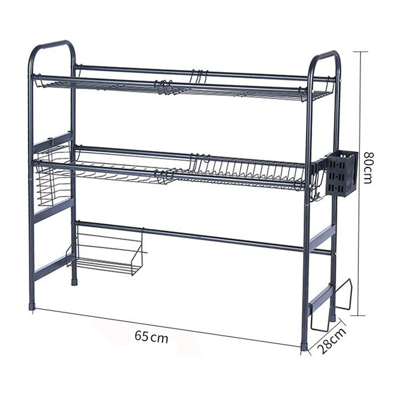 001- ZJ-LSJ1 65cm 2 Tiers Dish Drying Rack Stainless Steel Over Sink Drainer Rack Cutlery Holder 001- ZJ-LSJ1 65cm 2 Tiers Dish Drying Rack Stainless Steel Over Sink Drainer Rack Cutlery Holder